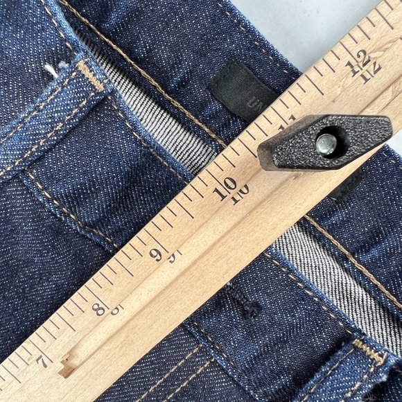 Uniqlo Jean Mens 31x30* Slim Straight Selvedge Kaihara Dark Blue Denim Tag 31x32 - Picture 15 of 16